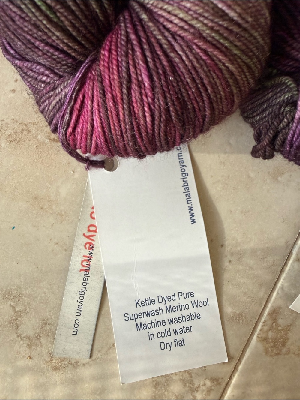 Malabrigo Sock Yarn in Plum/Raspberry 854 Rayon Vert - Picture 4 of 5